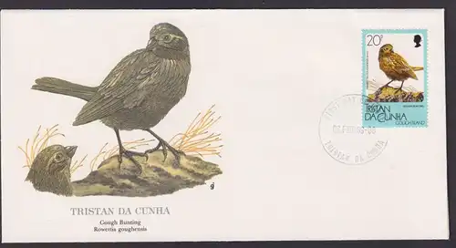 Tristan Da Cunha Atlantischer Ozean Inselguppe Fauna Vögel Gaugh Ammer Brief
