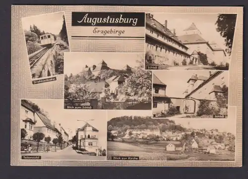 Ansichtskarte Augustusburg Sachsen Seilbahn Schloß n. Roitsch Sandersdorf Brehna
