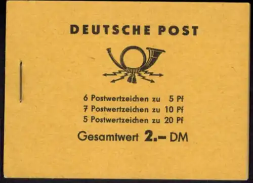DDR Markenheftchen 3b2 Fünfjahresplan 1961 tadellos postfrisch
