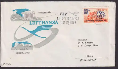 Flugpost Air Mail Brief Lufthansa Türkei Istanbul Athen Griechenland