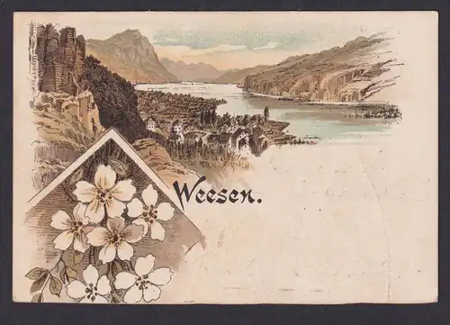 Litho Ansichtskarte Weesen Schweiz Künstlerkarte ab Pontresina