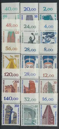 Berlin Sehenswürdigkeiten SWK.15 Werte Oberrand Luxus postfrisch MNH Kat 37,60