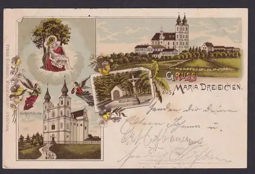 Litho Ansichtskarte Maria Dreieichen Österreich Wallfahrtskirche ab Stockern