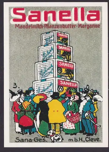 Künstler Ansichtskarte Reklame Werbung Sanella Mandelmilch Pflanzenbutter