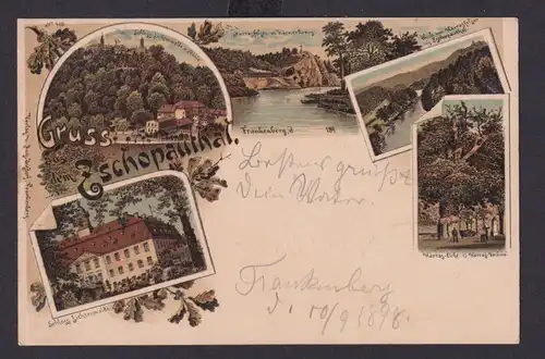 Litho Ansichtskarte Zschopauthal Sachsen Frankenberg n. Stollberg Sachsen