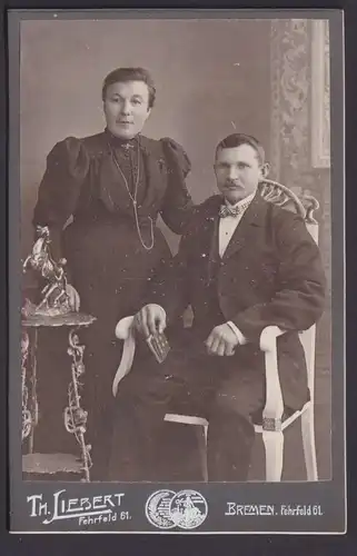 Original Fotoplatte Porträt Ehepaar Foto Th. Liebert Bremen