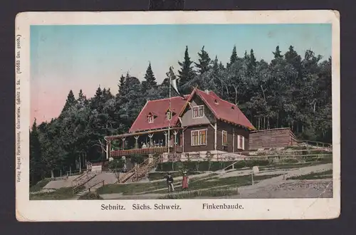 Ansichtskarte Litho Sebnitz Sachsen Sächsische Schweiz Finkenbaude Schutzhütte