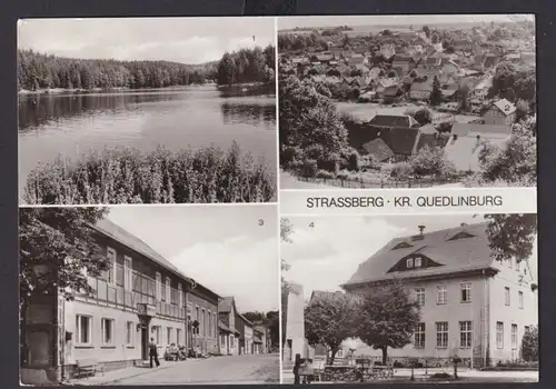 Ansichtskarte Strassberg Quedlingburg Sachsen Anhalt Bildung Schule Gastronomie