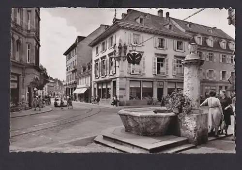 Ansichtskarte Lörrach Baden Württemberg Baselerstr. Teichstr. Kreuzung Brunnen