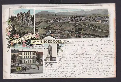Ansichtskarte Litho Johanngeorgenstadt Sachsen Versch. Ansichten n. Freiberg