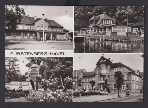 Ansichtskarte Fürstenberg Havel Brandenburg Bahnhof Gaststätte Anglerheim