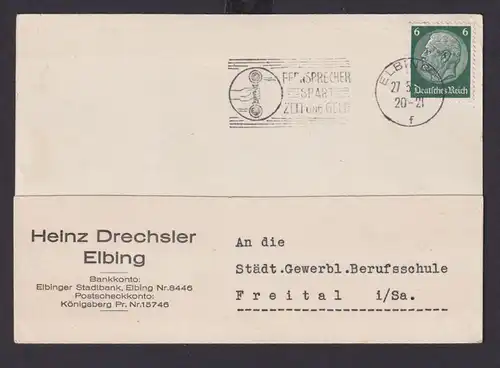 Deutsches Reich Drittes Reich Karte Postsache Fernsprecher spart Zeit und Geld