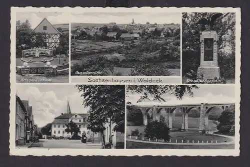 Ansichtskarte Sachsenhausen Waldeck Hessen Kriegerdenkmal Kreuslerdenkmal