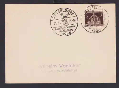 Deutsches Reich Drittes Reich Karte SST Düsseldorf Rheinische Briefmarken
