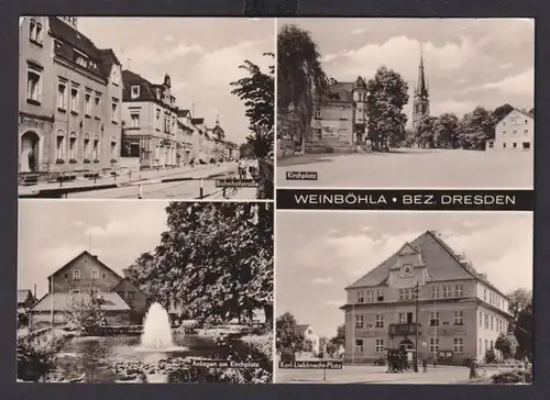Ansichtskarte Weinböhla Sachsen Kirchplatz Ansichten nach Berlin28.08.1974