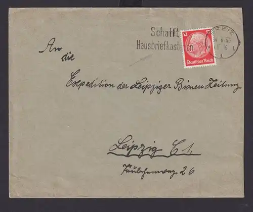 Postsache Deutsches Reich Drittes Reich Briefe SST Schafft Hausbriefkasten