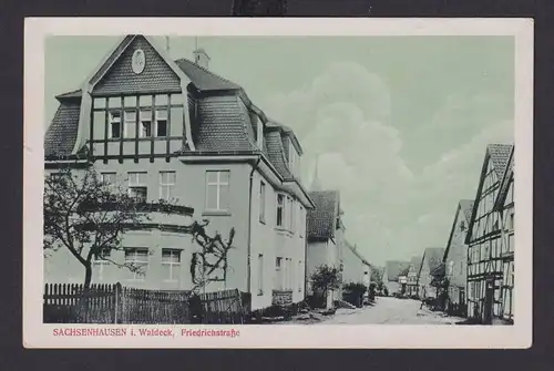 Ansichtskarte Sachsenhausen Waldeck Hessen Friedrichstrasse Verlag Waldschmidt