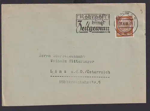 Deutsches Reich Drittes Reich Briefe SST Rohrpost bringt Zeitgewinn n. Linz