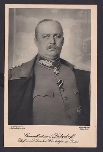 Ansichtskarte >Porträt Ludendorff Generalleutnant Kunstverlag G.Stalling