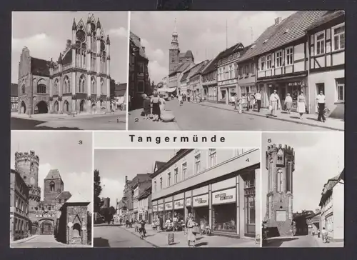 Ansichtskarte Tangermünde Sachsen Anhalt Geschäftsstrasse Kaufhaus am Markt