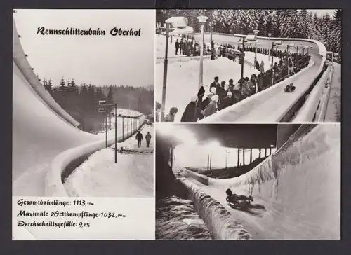 Ansichtskarte Oberhof Thüringen Sport Rodeln Rennschlittenbahn Eiskanal