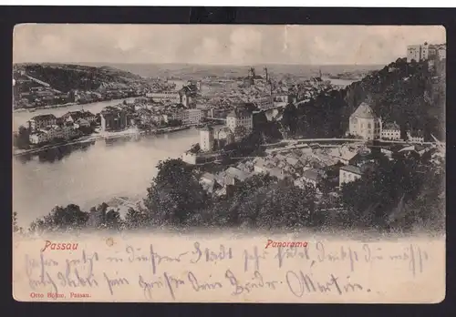 Ansichtskarte Passau Bayern Panorama Totalansicht Donau Fluss ab Schardenberg