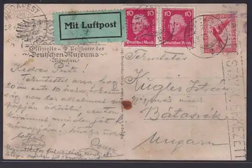 Deutsches Reich Brief Flugpost MIF München Bátaszék Ungarn Paar Bedeutende