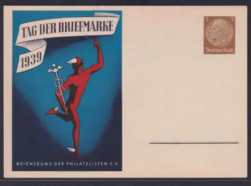 Deutsches Reich Privatganzsache Philatelie Tag der Briefmarke 1939 Reichbund der