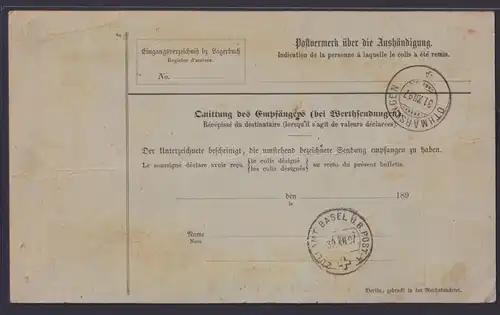 Deutsches Reich Brief Krone Adler Reichspost auf Paketkarte Berlin mit Aufleber