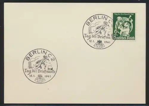 Deutsches Reich 762 Tag der Briefmarke vom Ersttag 12.1.1941
