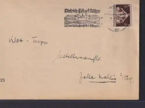 Deutsches Reich Brief Maschinen Stempel Berlin Dietrich Eckard Bühne