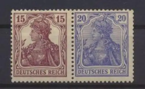 Deutsches Reich Zusammendruck Germania W 14 ungebraucht Kat. 30,00 für