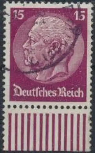 Deutsches Reich 488 Unterrand Hindenburg gestempelt Kat.-Wert 72,00