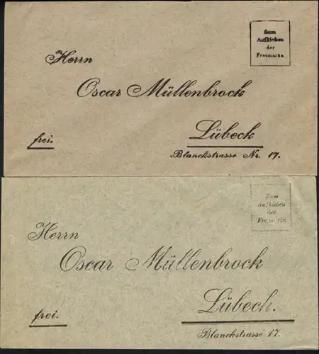 Lübeck Lotterielos der Fa. Oscar Müllenbrock mit Hauptgewinn 500.000 Mark 1899
