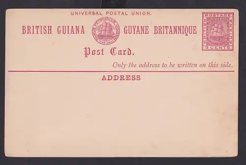 British Guiana Ganzsache 2 cents rot