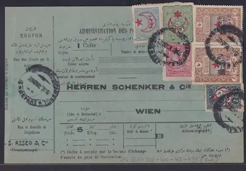 Türkei Brief Paketkarte nach Schenker in Wien Österreich mit attrativ frankiert
