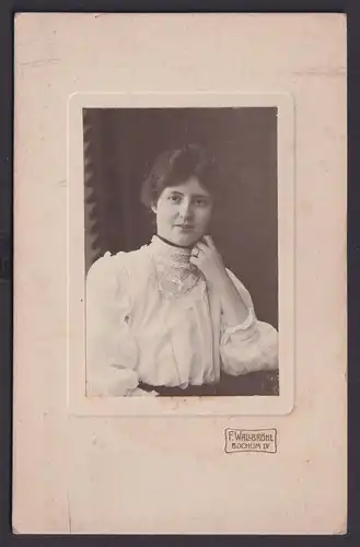 Fotoplatte um 1910 Porträt Junge Frau Foto F. Wallbröhl Bochum