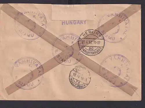 Ungarn R Brief Sonder R Zettel Budapest Filatelia nach Berlin Charlottenburg