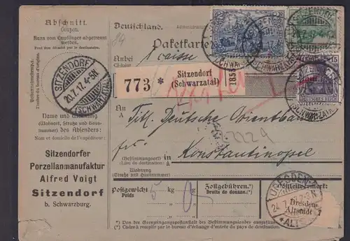 Deutsches Reich Brief Destination Sitzendorf Schwarzatal via Dresden nach