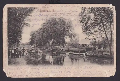 Ansichtskarte Zabern Elsaß Frankreich Rhein Marne Kanal Boote Feldpost nach