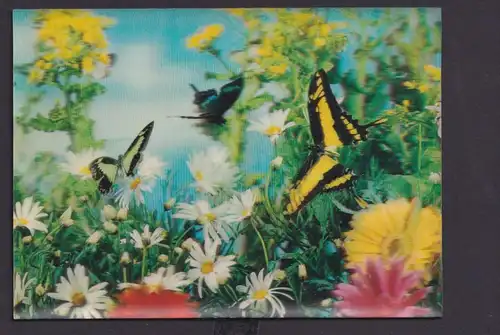 Ansichtskarte 3 D Künstlerkarte Schmetterlinge