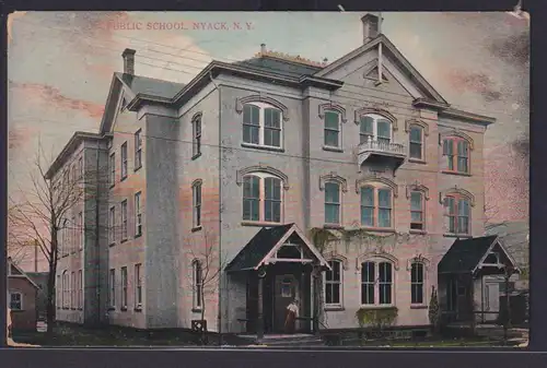 Ansichtskarte Nyack New York Schule nach Brooklyn 23.07.1901