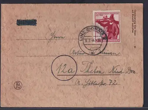 Ostmark Linz Deutsches Reich Brief EF 898 Landesschießen Tirol Österreich