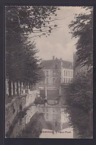Ansichtskarte Dixmude Vieux Point Brücke Belgien Feldpost 16.02.1915