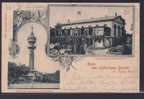 Ansichtskarte Barmen Wuppertal Luftkurhaus Inh. Theodor Reck El. Thurmbahn