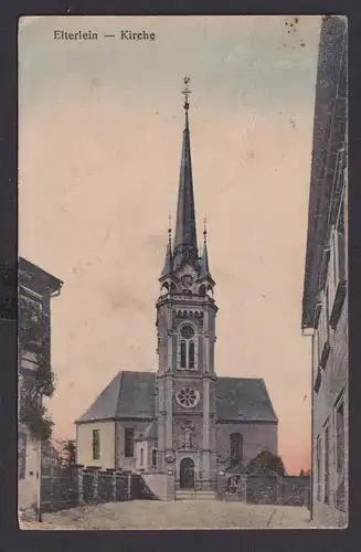 Ansichtskarte Elterlein Sachsen Kirche nach Hainichen Sachsen 30.08.1923