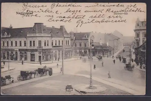 Ansichtskarte Nagyvarad Oradea Großwardein Rumänien Stadtplatz Geschäfte