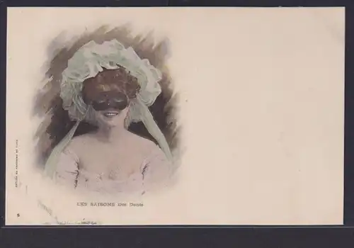 Ansichtskarte Jugendstil Art Nouveau Dame Maske Schönheit Anlass Edition Du