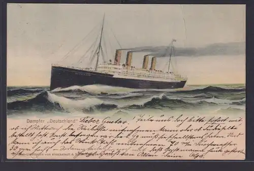 Ansichtskarte Künstlerkarte Dampfer Passagierschiff Deutschland nach Altona