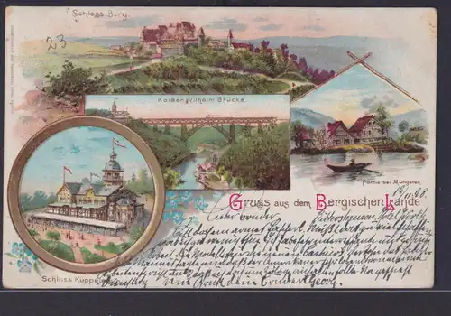 Ansichtskarte Künstlerkarte Barmen Wuppertal Bergisches Land Schloss Burg